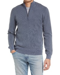 Faherty Montego Quarter Zip Pullover In Dusty Blue At Nordstrom
