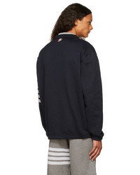 Thom Browne Navy 4 Bar Half Zip Sweatshirt