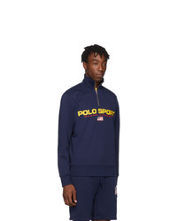 Polo Ralph Lauren Navy Fleece Half Zip Sweatshirt