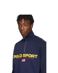 Polo Ralph Lauren Navy Fleece Half Zip Sweatshirt