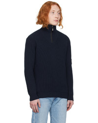 Giorgio Armani Navy Half Zip Sweater