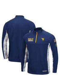 Colosseum Navy West Virginia Mountaineers Oht Military Appreciation Snow Cruise Raglan 14 Zip Jacket At Nordstrom