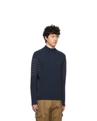 BOSS Navy Zoaya Pro Half Zip Sweater
