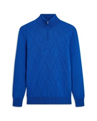 Bugatchi Quilted Quarter Zip Sweater