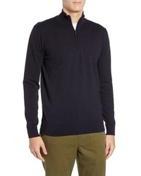 French Connection Stretch Cotton Quarter Zip Sweater