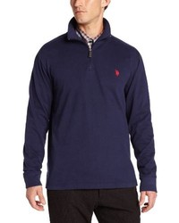 U.S. Polo Assn. Sueded Jersey Quarter Zip Mock Neck Pullover
