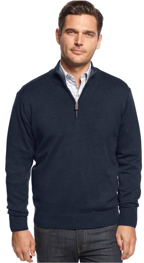 Tricots St Raphl Solid Quarter Zip Sweater, $75 | Macy's | Lookastic