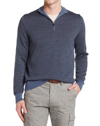 Canali Wool Blend Half Zip Sweater