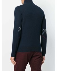 Burberry Zip Neck Cashmere Cotton Sweater