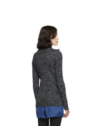 M Missoni Black And Multicolor Printed Zip Up Sweater