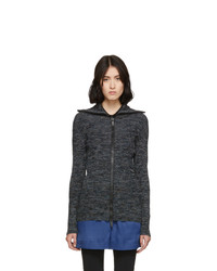 M Missoni Black And Multicolor Printed Zip Up Sweater
