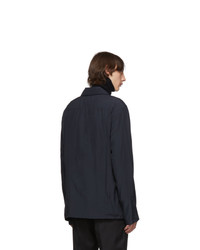 Lemaire Blue High Neck Zipped Sweater