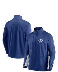 FANATICS Branded Blue Tampa Bay Lightning Authentic Pro Locker Room Rinkside Full Zip Jacket
