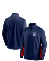 FANATICS Branded Navy New York Rangers Authentic Pro Locker Room Rinkside Full Zip Jacket
