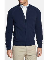 Façonnable Faconnable Front Zip Cardigan Sweater Navy Medium
