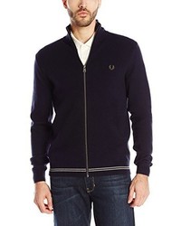 Fred Perry Textured Tuck Stitich Zip Through Cardigan Jacket