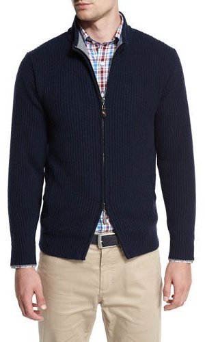 Peter Millar Hawthorne Cotton Cashmere Full Zip Cardigan Barchetta