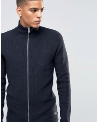 Selected Homme Ribbed Zipped Cardigan