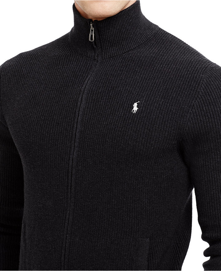 Polo Ralph Lauren Lightweight Full Zip Sweater, $145 | Macy's | Lookastic
