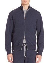 Brunello Cucinelli Long Sleeve Zip Front Sweatshirt
