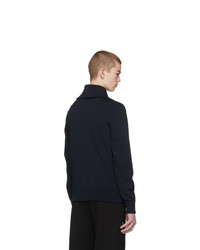 Neil Barrett Navy Magliera Techno Yarn Zip Sweater