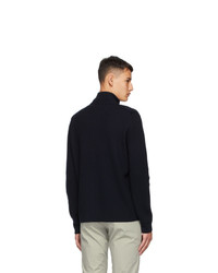 Dunhill Navy Merino Wool And Corduroy Track Jacket