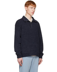 Vince Navy Quarter Zip Sweater