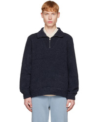 Vince Navy Quarter Zip Sweater
