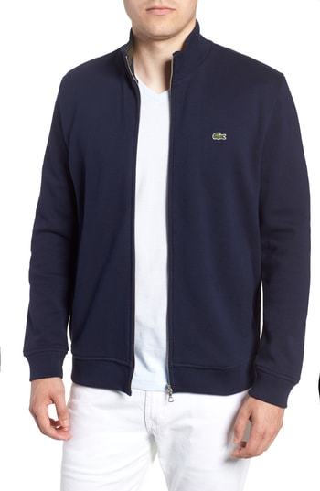 lacoste navy zip hoodie