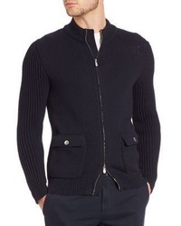 Brunello Cucinelli Ribbed Zip Front Sweater