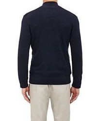 Z Zegna Techmerino Zip Front Sweater Blue