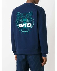 Kenzo Tiger Embroidered Zip Up Sweater