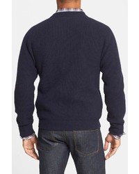 Gant Wool Blend Rib Knit Zip Cardigan