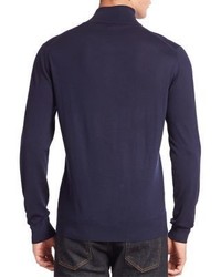 Isaia Wool Zip Front Sweater