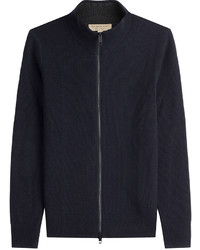Burberry Zipped Wool Cardigan With Cashmere