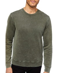 Olive Acid Wash Sweatshirt