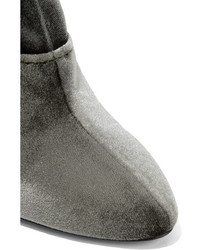 3.1 Phillip Lim Kyoto Stretch Velvet Sock Boots Sage Green