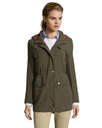 DKNY Dusty Olive Woven Cady Hooded Anorak