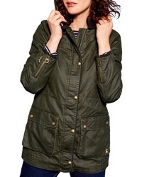 Joules Faux Wax Jacket With Detachable Hood