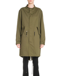 Givenchy Hooded Wings Print Anorak Jacket Olive