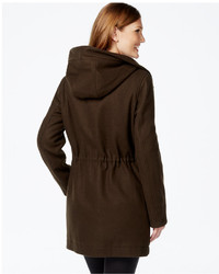 Calvin Klein Hooded Wool Blend Anorak Coat