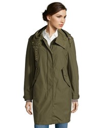 Burberry Olive Water Resistant Thaxmead 2 In 1 Hooded Anorak