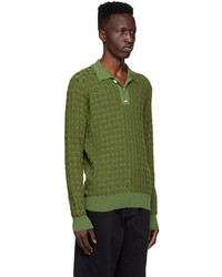 Namacheko Green Merino Wool Polo