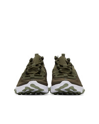 Nike Green And White React Elet 55 Sneakers