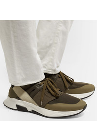Tom Ford Jago Neoprene Suede And Mesh Sneakers