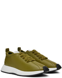 Giuseppe Zanotti Khaki Leather Sneakers