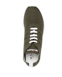 Kiton Knitted Lace Up Sneakers