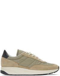 Common Projects Tan Green Track Classic Sneakers