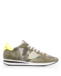 Philippe Model Paris Trpx Camouflage Neon Low Top Sneakers