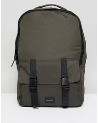 ASOS DESIGN Backpack In Khaki With Double Strap Pocket